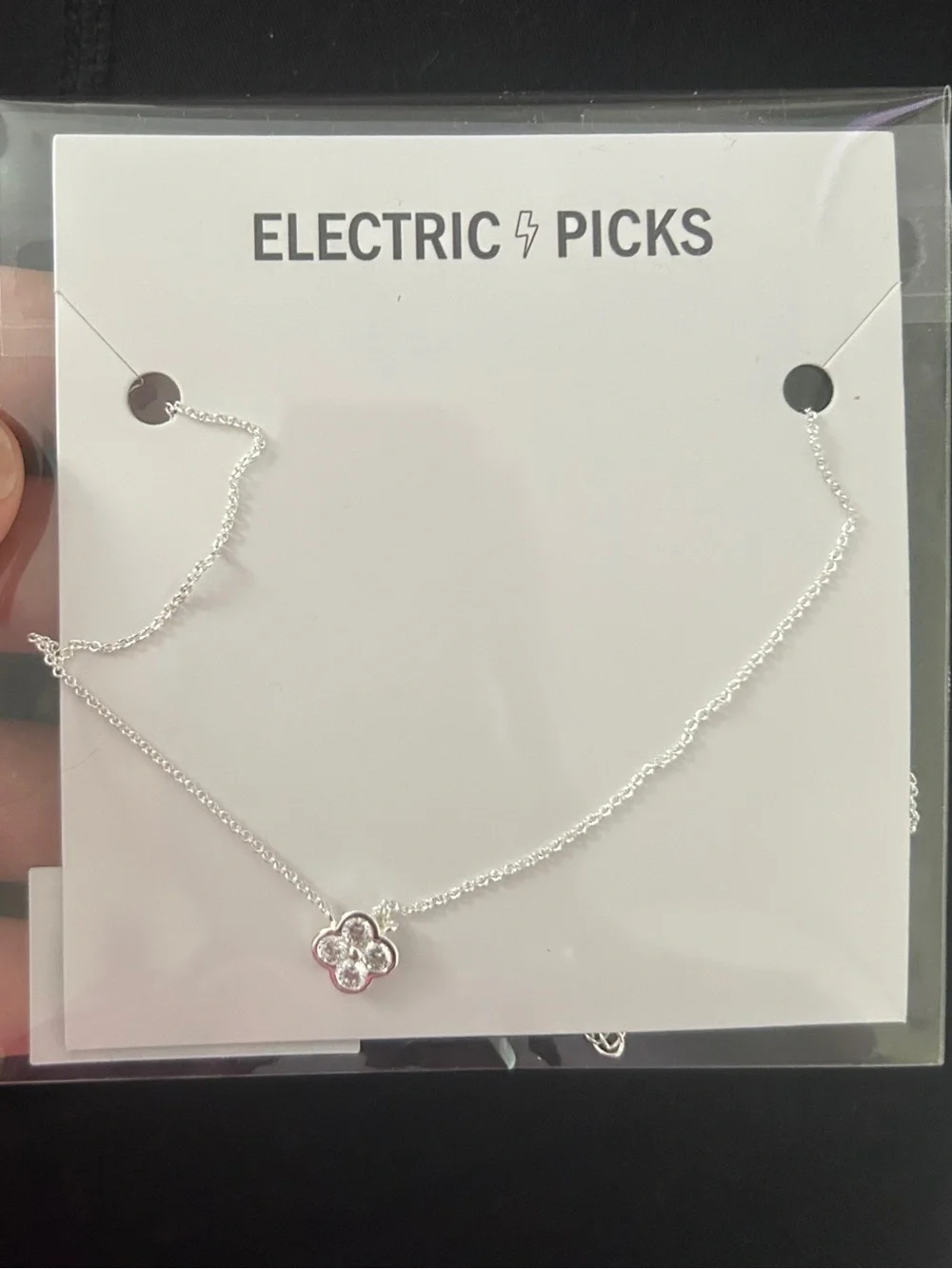 Electric Picks Camila Necklace Sterling Silver Plated Delicate - Picture 5 of 5